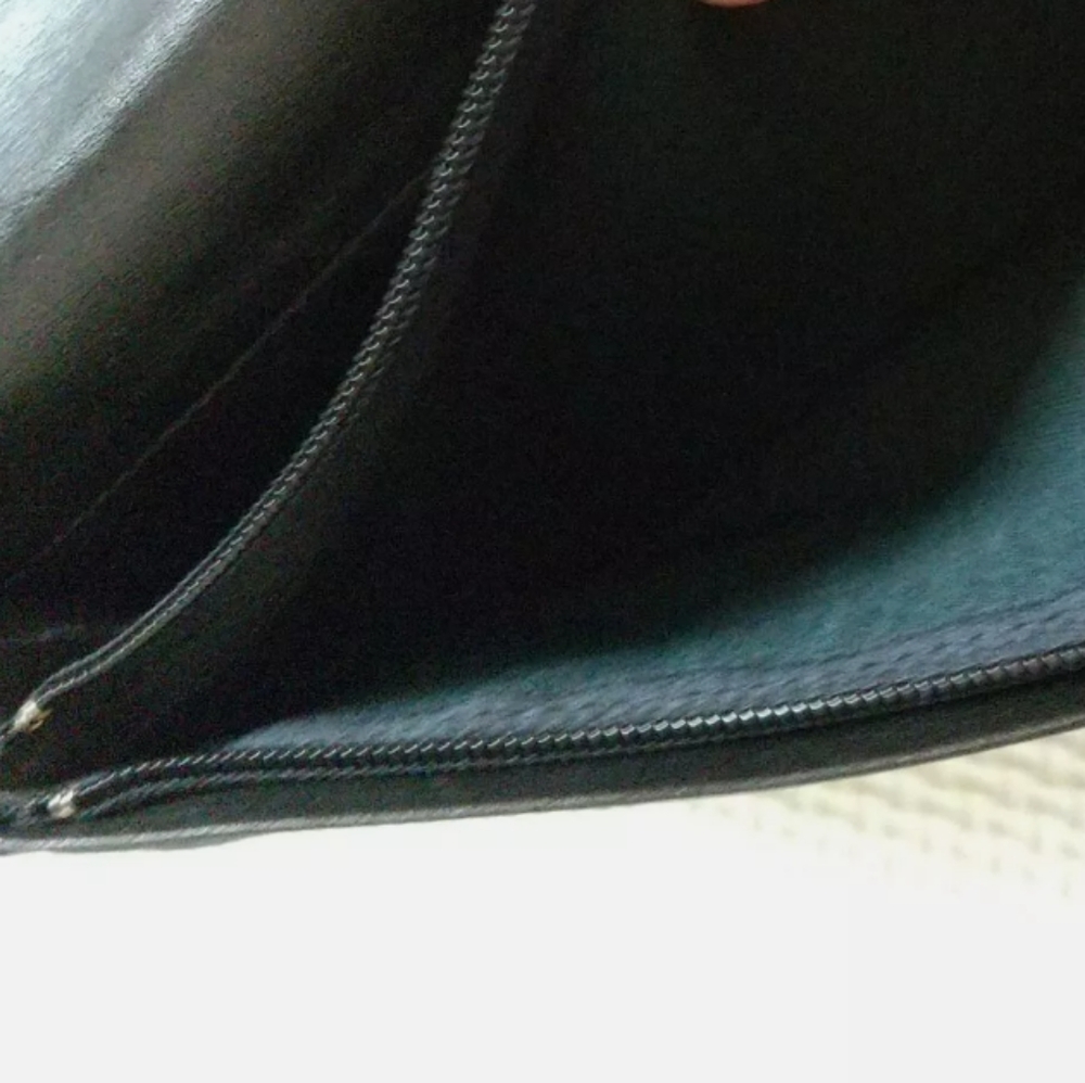 Hanae mori long black leather butterfly wallet - Picture 7 of 8